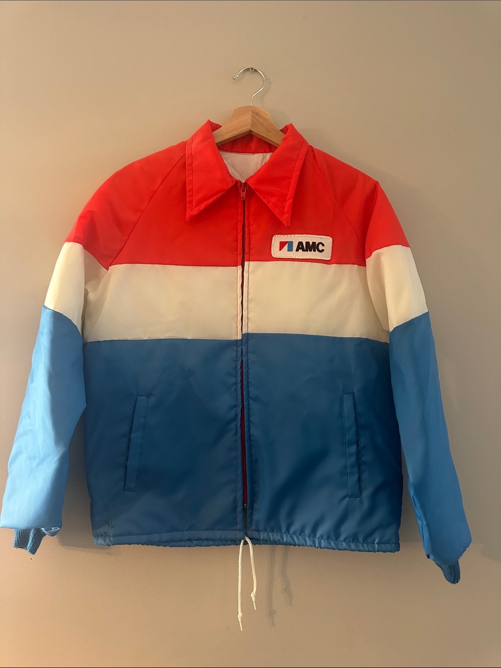 Colorblock Bomber Racer Jacket in size L/XL